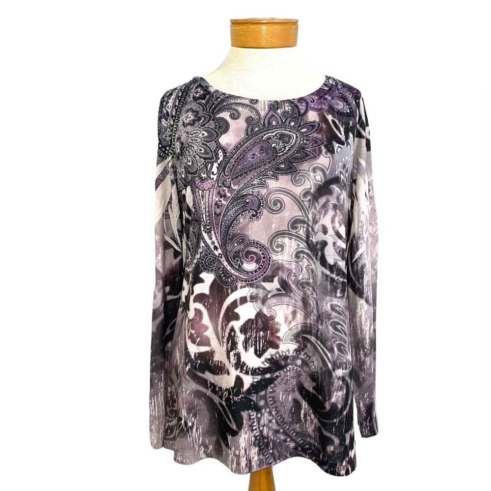 B.L.E.U Long Sleeve Paisley, Purple Med.